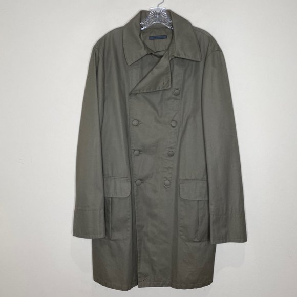 John Varvatos Other - John Varvatos Collection Double Breasted Cotton Trench Coat Green